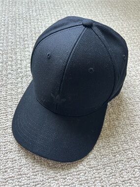 Adidas Black Textured Trefoil Cap